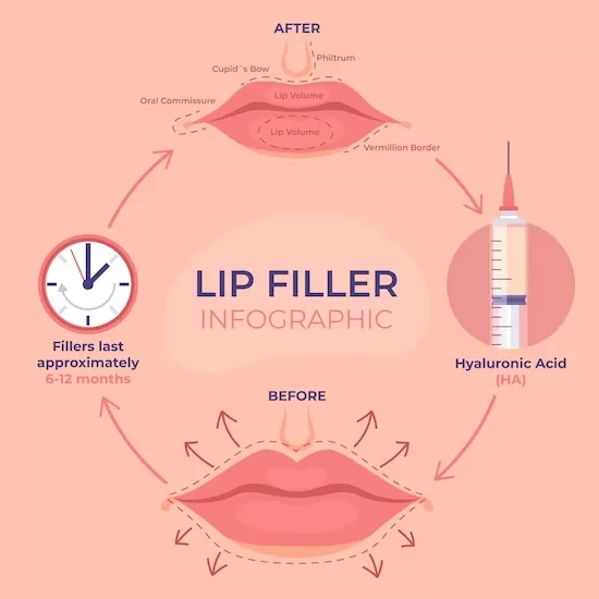 Lip filler treatment at Signature Skin Jaipur